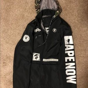 AAPE hooded rain jacket.